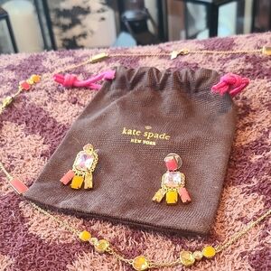 Kate Spade Goldtone Pink and Orange Jewelry Set